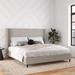 Wade Logan® Birzer King Wingback Bed Upholstered/Canvas in Gray | 54 H x 82.5 W x 85.5 D in | Wayfair D9CF2E271A1649BFB0B3305DE07C1E5C