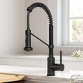 Kraus Bolden Sensor Commercial Style Pull-Down Single Handle Kitchen Faucet in Black | Wayfair KSF-1610MB