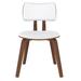 Mercury Row® Uselton Mid-Century Modern Faux Leather & Wood Side Chair Faux Leather in White/Brown | 31 H x 20 W x 20 D in | Wayfair