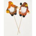 The Holiday Aisle® 4 Piece Harvest Gnome Garden Stake Set Wood in Brown/Orange/Yellow | 12 H x 9 W x 1 D in | Wayfair