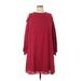 London Times Casual Dress - Shift Cold Shoulder 3/4 sleeves: Red Solid Dresses - Women's Size 14