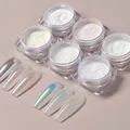 Poudre à ongles magique aurore clair de lune 6 couleurs Net1-2g perle blanche miroir chrome