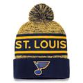 Men's Fanatics Branded Navy/Gold St. Louis Blues Authentic Pro Cuffed Knit Hat with Pom