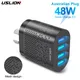 USLION AU-Chargeur USB Type-C à 4 ports 48W prise australienne pour téléphone portable iPhone