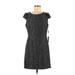 ABS Platinum Casual Dress - Mini Scoop Neck Short sleeves: Black Dresses - New - Women's Size 8