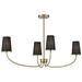 Savoy House Meridian 38" Wide Natural Brass 4-Light Chandelier