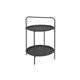 2 Tier Anthracite Round Metal Table with Handle - Coffee Side Table - Furniture for Indoor Home Living Room