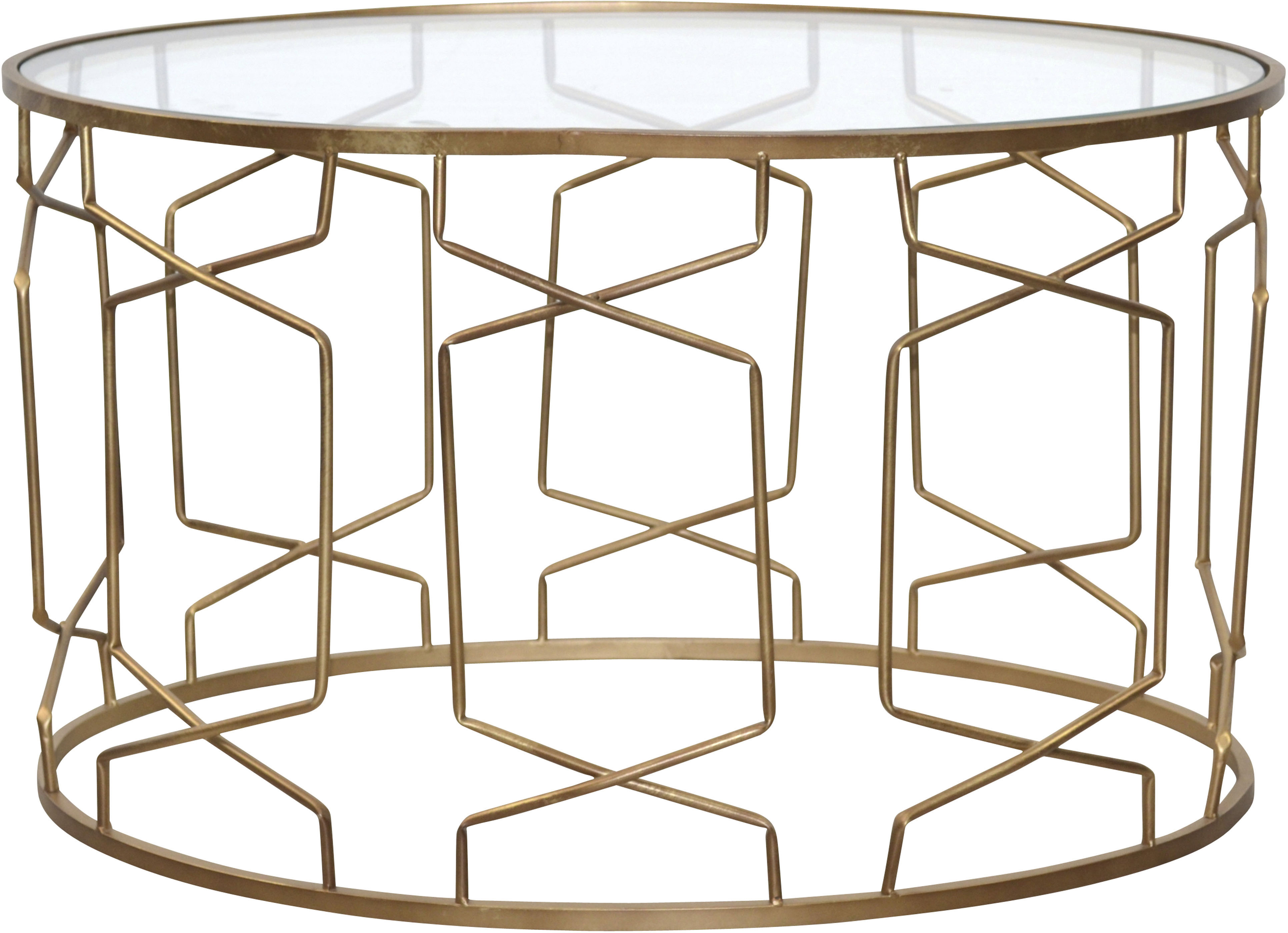 Couchtisch, gold (goldfarben, goldfarben, transparent), B:80cm H:48cm T:55cm, HOFMANN LIVING AND MORE, Tische, Couchtisch