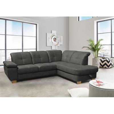 Ecksofa ALINA "Karima", grau (quarzgrau gdu 19), B:277cm H:98cm T:219cm, Microfaser GDU (100% Polyester), Sofas, inkl. Rückenlehnenverstellung, wahlweise mit Bettfunktion und Stauraum Image