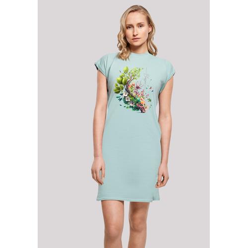 „Shirtkleid F4NT4STIC „“Blüten Baum Kleid““ Gr. S, blau (bluemint) Damen Kleider Freizeitkleider Print“