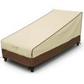 1 Pack Waterproof Outdoor Chaise Lounge Covers for 74-76 Inch Patio Lounge Chairs Sturdy 600D Polyester & Double-Stitched Seams Brown & Khaki