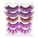 Ykohkofe 5 Pairs 3D Eyelashes Wholesale Natural Long Thick Colorful False Extension Strip Eyelashes Natural Set Lashes Clear Band Natural Looking Lashes Strip Eyelashes 15mm