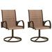 Patio Swivel Chairs 2 pcs Textilene and Steel Brown