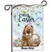 Nosbei Hello Easter Garden Flag 12x18 Double Sided Burlap Small Welcome Easter Egg Decorations Dog Bunny Rabbit Chow Chow Garden Flags for Spring Outdoor Farmhouse Decor