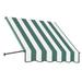 Awntech 4.375 ft Santa Fe Fixed Awning Acrylic Fabric Forest/White Stripe