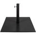 38.5lb Steel Umbrella Base Square Weighted Patio Stand for Outdoor Backyard Market Umbrellas Sun Shade w/Tightening Knob and Anchor Holes - Black