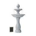 XBrand 44 H White Fiberglass/Resin 2-Tier Solar Water Fountain w/ Solar Panel and Auto-Shut Off Pump Solar Garden Fountain Tall Outdoor Fountain Two Tiered Birdbath Fountain