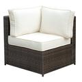 Furniture of America Fene Contemporary Brown Wicker Corner Chair by