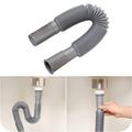 Geege Flexible and Expandable Drain Pipe Tube S Trap Universal PVC Angle Simple Extension Tube for Kitchen Bathroom Sink Sewer Drain Wash Basin