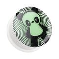 Glow in the Dark Panda Single Flared Ear Gauge Plug