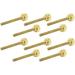 10 Pack 1/4-20 X 2 Inch Threads Solid Brass Knurled Thumb Screws Knobs With Straight Shoulders Right-Hand Threads SAE Flat Tip Uncoated (1/4-20 X 2 Inch Long Threads)