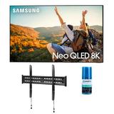 Samsung QN75QN850CFXZA 75 Inch 8K Neo QLED Smart TV with Dolby Atmos with a Walts TV FIXED-MOUNT-43-90 TV Mount for 43-90 Inch Compatible TVs and a Walts HDTV Screen Cleaner Kit (2023)