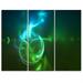 Design Art Glowing Green Circles - 3 Piece Graphic Art on Wrapped Canvas Set