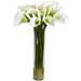 Calla Lilly With Cylinder Silk Flower Arrangement Cream 42 X 11 X 11