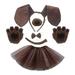 Whoamigo Dog Costume Set - Ears Nose Tail Bow Tie and Tutu Skirt for Kids Halloween Cosplay