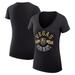 Women's G-III 4Her by Carl Banks Black Vegas Golden Knights City Graphic V-Neck Fitted T-Shirt