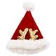 House of Paws Red Santa Hat with Antlers for Dogs - One Size