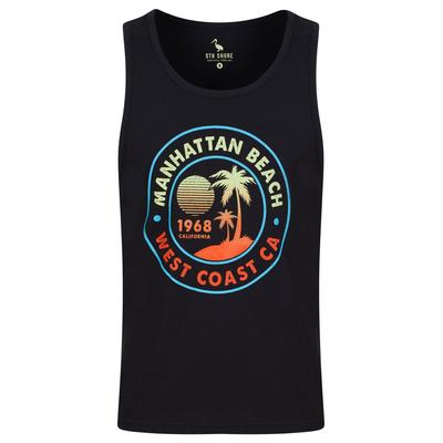 Vests Manhattan Beach Motif Print Cotton Vest Top in Jet Black - South Shore / XL - Tokyo Laundry