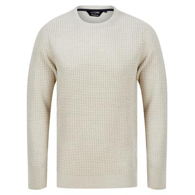 Jumpers Olney Crew Neck Waffle Knit Jumper in Oatmeal Marl - Kensington Eastside / XL - Tokyo Laundry