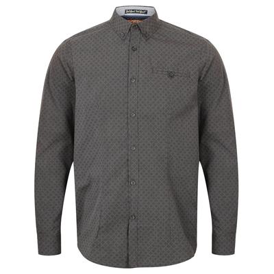 Shirts Hollington Long Sleeve Cotton Shirt with Geo Print in Charcoal / S - Tokyo Laundry