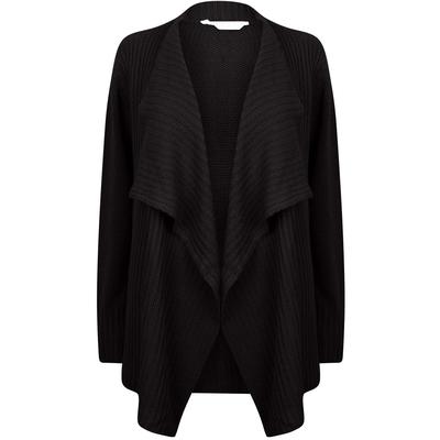 Cardigans Daisy Waterfall Soft Knitted Cardigan in Black - Amara Reya / L/XL - Tokyo Laundry