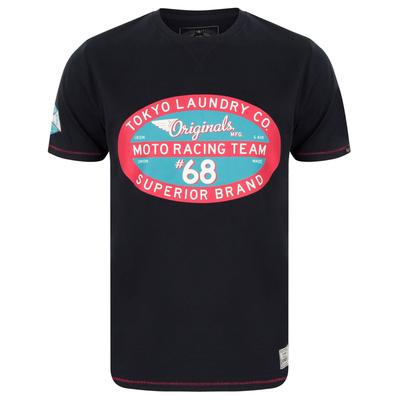 T-Shirts Daytona Racing Motif Cotton T-Shirt In Iris Navy / S - Tokyo Laundry