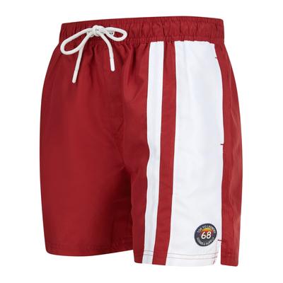 Swim Shorts Tillamook Striped Swim Shorts in Red Dahlia / S - Tokyo Laundry