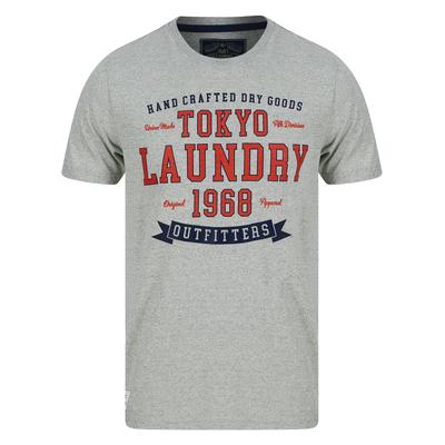 T-Shirts Social Motif Microstripe Cotton Jersey T-Shirt in Light Grey / S - Tokyo Laundry