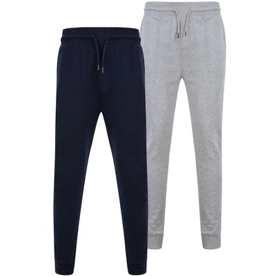 2 Pack Joggers Mcclain (2 Pack) Cotton Blend Brushback Fleece Joggers Set In Sky Captain Navy / Light Grey Marl / XXL - Tokyo Laundry