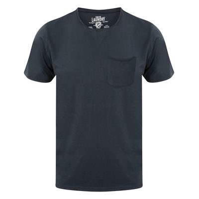 T-Shirts Zac Crew Neck Cotton T-Shirt with Pocket In Dress Blue / S - Tokyo Laundry
