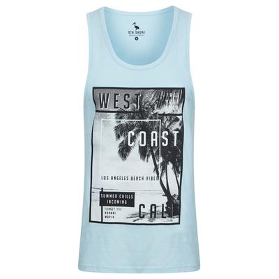 Vests WC Cali Motif Print Cotton Vest Top in Omphalodes Blue - South Shore / L - Tokyo Laundry
