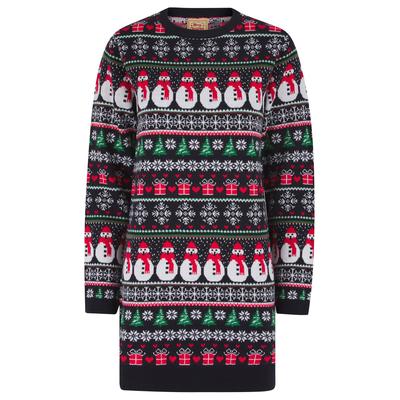 Dress Women's Flakey Novelty Knitted Christmas Jumper Dress in Ink - Merry Christmas / 12/M - Tokyo Laundry