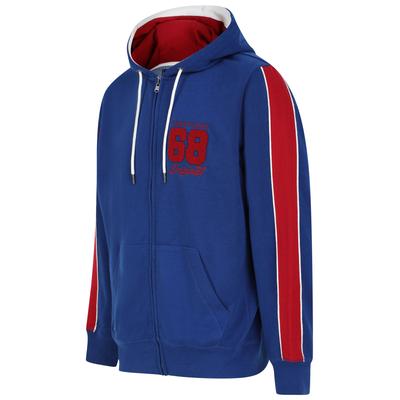 Hoodies / Sweatshirts Limbus Brushback Fleece Zip Through Hoodie with Tape Sleeve Detail in Sodalite Blue / S - Tokyo Laundry