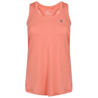 Vests Mancuso Perforated Racer Back Vest Top in Fusion Coral Active / 8 - Tokyo Laundry