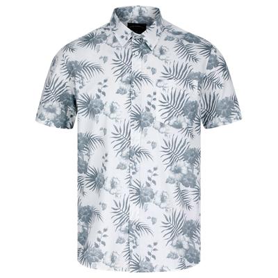 Shirts Yamuna Tropical Print Short Sleeve Shirt in Bright White Hibiscus / S - Tokyo Laundry