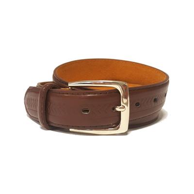 Accessory Mens Preston Chevron Arrow Leather Belt in Brown / XXL (44" - 49") - Tokyo Laundry