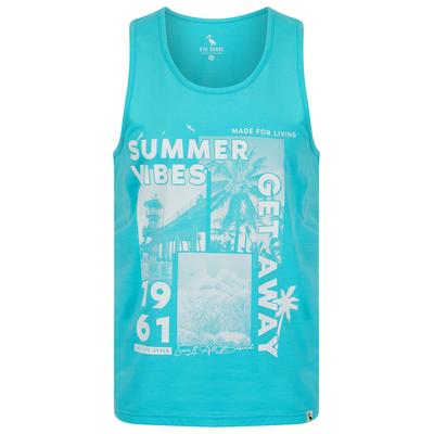 Vests Made For Motif Print Cotton Vest Top in Blue Curacao - South Shore / M - Tokyo Laundry