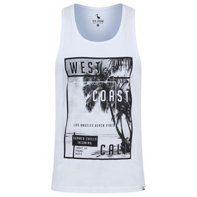 Vests WC Cali Motif Print Cotton Vest Top in Optic White - South Shore / L - Tokyo Laundry