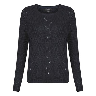 Jumpers Womens Amara Reya Orange Blossom Textured Knit Jumper in Navy / 12 - Tokyo Laundry
