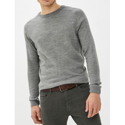 Jumpers Striker Crew Neck Knitted Jumper in Mid Grey Marl - Kensington Eastside / XL - Tokyo Laundry